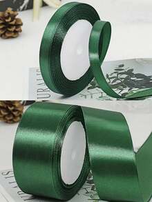 1/3/5 Rolls Of 4cm Wide Dark Green Satin Ribbon Bow Hair Accessories For Making Cake Baking Bundles Suitable For Balloon Decoration, Gift Ribbon Bundling, Christmas Window Decoration Ribbon, Background Props Decoration Ribbon