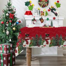 Khăn trải bàn Polyester Giáng sinh, Khăn trải bàn trang trí họa tiết kẻ caro đỏ đen, Khăn trải bàn Polyester Giáng sinh, Khăn trải bàn hoa Giáng sinh, Thích hợp cho gia đình, phòng ăn và nhà hàng, Trang trí bàn ăn, Đồ gia dụng - Nhiều màu - Xem 8