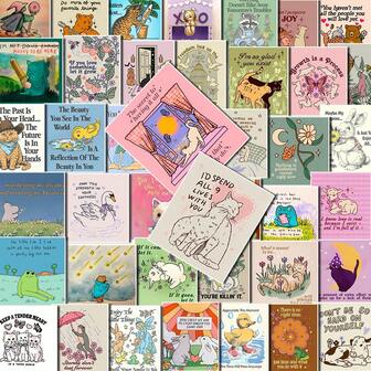 50pcs Motivational Quote Stickers Pack, Aesthetic Cartoon Animal And Positive Affirmation Decals For Journaling, Scrapbooking And DIY Crafts