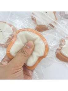 2Pcs Toast Squeeze Relax Toy Cute Bread Design Slow Rebound Fun Ahd Cute Christmas &Birthday Gift Squeeze Gifts For Children, Teens, And Adults - 彩色 - 查看 4