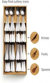 Joseph Joseph DrawerStore Compact Knife Organizer, Holds Up To 9 Knives, Kitchen Organization &Amp; Drawer Storage, Bamboo - ColorB - 查看 2