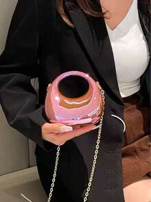 2025 Acrylic Evening Clutch Purse For Women, Metallic Purse Evening Handbags Moon Hobo Bag, Evening Purse For Wedding Party Prom - 粉色 - 查看 3