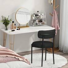 2 Teddybär-Samt-Esszimmerstühle, Schlafzimmer-Lounge-Sessel, minimalistische Esszimmerstühle im europäischen Stil Mit weichen Kissen und Metallbeinen, in mehreren Farben erhältlich Weihnachtsmöbel