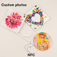 NFC Mini CD Label, Custom Made For DIY Highly Attractive CD Cover, Musician Album, Key Chain Pendant As A Gift, Colorful, Vintage, Cute, Adorable, Contracted, Funny, Y2K, Kawaii, Stylish, Casual For Weddings, For Graduation, For Housewarming, School Supplies, For Teenagers, Junior High School Students, Middle School Students, High School Senior High School Students, College Students, University Students, Freshman, Sophomore, Underclassmen,Delicate Romance, Utilitarian Chic - Multicolor - View 11