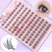 100 racimos de pestañas postizas individuales DIY, 3 longitudes mixtas de 1,1-1,3 mm, ultra delgadas de 0,07 mm, suaves y ligeras, fáciles de aplicar para principiantes, maquillaje de ojos diario natural