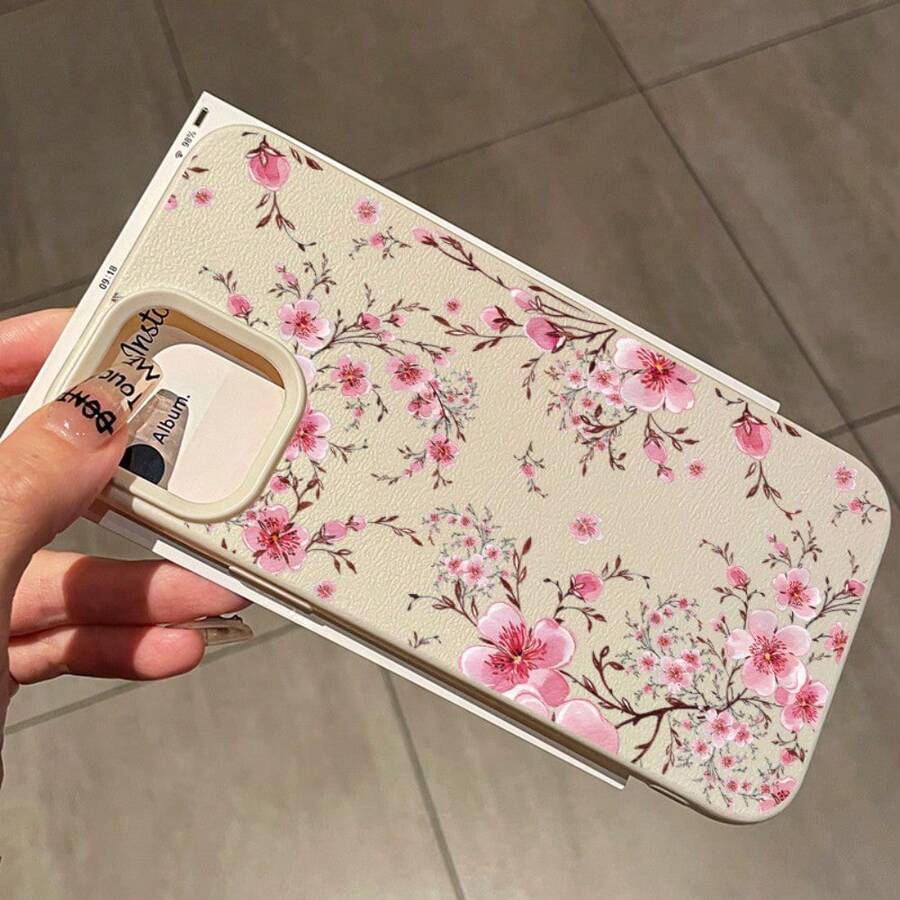 Soft Pink Plum Blossom Phone Case, Suitable For IPhone 16/15/14/13/12/X And Other Models, Available In Seven Colors, Light, Durable And Fashionable, Providing High-Quality Protection - 白色 - 查看 1