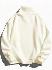 New Men's Plain Color Simple And Versatile Half-Zip Hoodie Fashionable Autumn And Winter Lapel Casual Hoodie Loose Sweatshirt