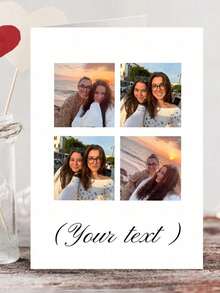 Customized Personalized Custom Photo Greeting Cards, Customized For Love, Birthday, And Anniversary - Ideal Gift For Partner Or Friend, New Year Card, Customize With Couple Photos, Love Letter, Valentine'S Day,Photo Printing Paper