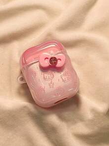 Sanrio Cute Star Kitty Head With Cat Head Pendant, Drop And Scratch Resistant Headphone Case Compatible With Apple Earphone Case 1/2/3/4/Pro/Pro2(Nd)/Pro3(Rd)