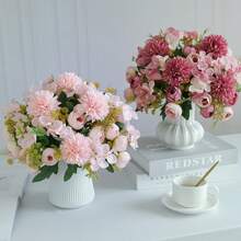 1/3PCS Artificial Tea Bud Rose Hydrangea DIY Wreath Material Home Bedroom Vase Decoration Valentine's Day New Year Decoration, Wedding Decoration, Bride Holding Flower Material