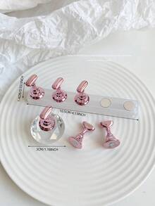 Set de decoración de arte de uñas 3D: 1 pieza de base hueca de acrílico + 5 piezas de puntas de uñas de color gelatina, con cristales de resina, cuentas, strass, efecto láser holográfico estilo coreano vintage, base de madera, 10 puntas de uñas doradas, gran regalo para niñas y mujeres