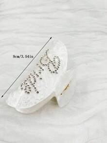 1Pc,Bride Claw Clip, White Acrylic Hair Clip, Rhinestone Bride Logo | Bridal Shower Or Getting Married Party Decorations, Bridesmaid Gift, Bridal Shower, Wedding,Hen Party