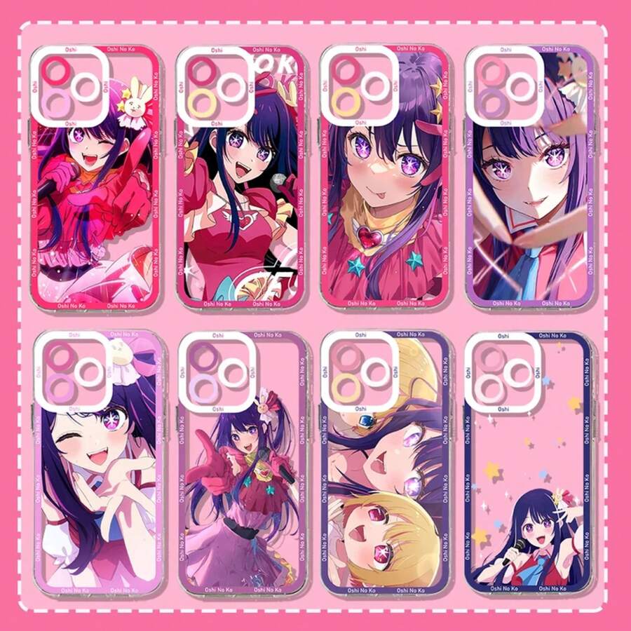 Étui pour iPhone Oshi No Ko, étui pour téléphone portable Oshi No Ko Anime Ai Hoshino pour iPhone 16 15 14 13 12 11 Mini Pro Max X XR XSMax 7 8 Plus SE20, housse transparente - TSY-T202C0826XR3 - Voir 1