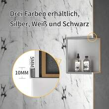 Bernkot Duschnische 304 Edelstahl 30 cm * 30 cm * 10 cm Wandvertiefung Schwarz für Badezimmeraufbewahrung Keine Fliesen erforderlich Dusche Eingelassene Dusche Überbau