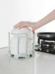 1/2/3 Pcs Dinnerware Bowl Plate Storage Holder, Kitchen Plastic Drain Rack, Dish Storage Display Stand, Adjustable Plate Holders For Dinner Plates Retractable Plates Organizer Dish Holder Plate Dish Rack Organizer With Handle For Kitchen Bowl Organizer, White/Gray 2 Colors Available