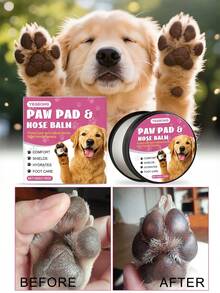 Bálsamo para las patas de perro - Protege las patas de la fricción, el frío y los pavimentos calientes. Es una cera para las patas adecuada para patas y narices secas, un humectante para las patas caninas para patas agrietadas, una crema para las patas adecuada tanto para gatos como para perros, y un producto de protección para las patas.