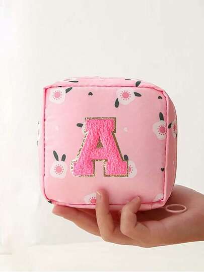 Sanitary Napkin Storage Bag, Female Tampon Storage Bag, Letter Pattern Sanitary Napkin Storage Bag, Portable Cosmetic Bag Lipstick Bag, Large Capacity Waterproof Menstrual Bag, Portable Travel Storage Bag, School Supplies Storage Bag, Coin Purse, Pencil Case, Girls Coin Purse, Used To Store Sanitary Napkins And Pads, Cosmetics Storage, Is A Must-Have For Girls Going Out, Bohemian Style