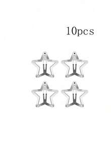 30个星形发夹 2000年代 Y2K 卡扣式发夹 防滑星形发饰 银色金属发夹 女士发夹（均码-30个装）