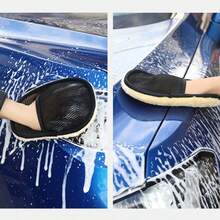 1pc Soft Microfiber Car Cleaning Glove, Wool Plush Wiping Glove For Car Detailing, Gentle Cleaning And Dusting, Suitable For Car Maintenance, High Plush Density For Easy Dirt Removal, Maintains Good Performance After Repeated Use And Washing, With Excellent Absorbency