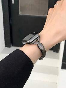 1条女士时尚魅力金属表带手链，兼容表带40mm、38mm、41mm、42mm、44mm、45mm、46mm、49mm，兼容Ultra2、SE、10、9、8、7、6、5、3、2、1系列，配件 - 黑色 - 查看 4