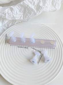 Set de decoración de arte de uñas 3D: 1 pieza de base hueca de acrílico + 5 piezas de puntas de uñas de color gelatina, con cristales de resina, cuentas, strass, efecto láser holográfico estilo coreano vintage, base de madera, 10 puntas de uñas doradas, gran regalo para niñas y mujeres