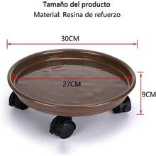Carro para Plantas con Ruedas, Soporte para Plantas con Ruedas de Alta Resistencia, Base para Maceta móvil de plástico, Base para jardinería con Bandeja de Agua. - 1 - Ver 2
