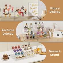 4Pcs Acrylic Clear Display Shelves Perspex Stands Risers Shelf Retail Shop - Clear - View 7