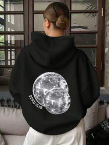 Disco Element, Hanorac cu șnur gri deschis pentru femei Hundred, croială lejeră, stil sport de stradă, hanorac supradimensionat New Curve pentru femei, toamnă și iarnă