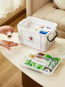 大容量多层白色极简急救箱，家用医疗收纳箱，家庭、办公室、宿舍必备，四季皆宜 - 白色 - 查看 4