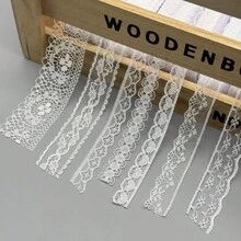 7 Styles 70M White Embroidery Lace Trim, Crochet Lace Ribbon Fabric For DIY Sewing, Bridal Dress, Gift Wrapping & Home Decoration - Multicolor - View 10