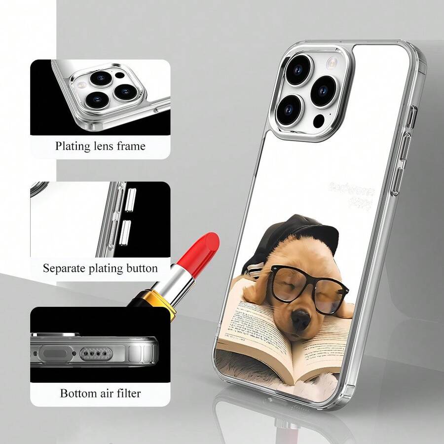 Un espejo cosmético personalizado con un diseño distintivo. Una funda para teléfono hecha a medida para mujeres. Un elegante espejo de doble propósito con botones galvanizados, diseñado para ser moderno y duradero, adecuado para los modelos 11 a 16, incluidos Pro y variantes. Teléfono - Blanco - Ver 1
