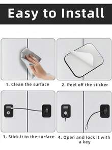 Refrigerator & Appliance Lock With Key: Strong Adhesive Installation, No Drilling Required.  Secure Refrigerators, Freezers, Cabinets, Ovens & Washing Machines.  Ideal For Pet Safety, Home Security & Dementia Care.  Essential For Pet Owners, Homeowners, Renters & Caregivers Seeking Peace Of Mind. - Limiter - View 5