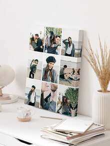 1pc Custom Photo Canvas Collage, Decorative Painting Made By Piecing Together 9 Photos, Personalized Family Memory Wall Art With Durable Frame, High-Quality Print For Indoor Use, Perfect For Living Room, Terrace, Patio Decor, Pictures Wall Decor, Perfect For Room Decor, Modern Wall Art - Multicolor - View 4