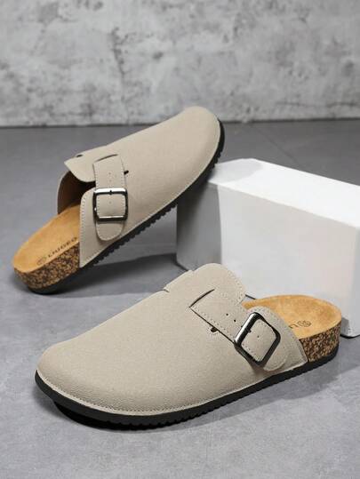 Sandale bărbătești din lemn, sandale de vară casual, fără mâneci, din lemn moale, pentru cupluri, sandale de birou casual cu vârful deschis, cu fund din lemn moale, mărime mare