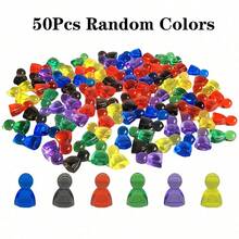 4/10/20/30/50 piezas Mini figuras humanoides de ajedrez, marcadores de juego de mesa de colores, accesorios de juego de cartas, peones de ajedrez de plástico duradero, micro adornos para decoración de habitaciones y fiestas - Multicolor - Ver 12
