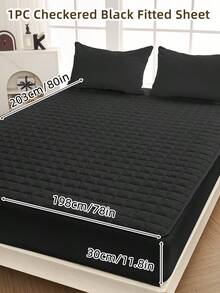 1pc Fitted Sheet, Bedding, Bed Sheet, Waterproof  Fitted Sheet, Skin-Friendly Mattress Cover, Soft And Comfortable Bedding For Bedroom, Room Decor, Halloween Decor, Christmas Decoration, 11.8 Inch Deep Pocket Cooling Breathable Quilted Fitted Sheet For All Seasons, For Single, Twin, Full, Queen And King Size, Solid Color Mattress Protective Cover, Dustproof, Comfortable And Machine Washable - 彩色 - 查看 58
