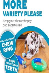 Outward Hound Cutie Chewies Hedgehog Dental Dog Chew Toy, Blue - 小狗 Orka 多功能 - 查看 5