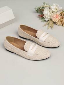 Mocassins Casuais de Uso Diário para Mulheres, Sapatos Planos de Enfiar