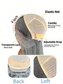 Peluca gris de onda corporal de 32 pulgadas con encaje transparente de 13x4 en la parte delantera, cabello humano brasileño Remy pre-arrancado con cabello de bebé, adecuado para festivales de música, fiestas, cosplay y disfraces de bruja, princesa, hada y sirena para todas las estaciones