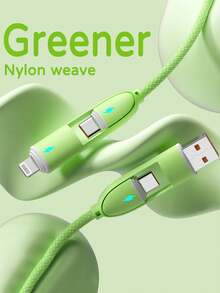 OIITH 4-In-1 60W/100W(MAX)/27W Type C Fast Charging Cable, Silicone Micro USB Type C Charger ,Suitable For Smart Phone USB Multiple Ports, Charging Cable Compatible With Iphone 16/15/14/13/12/11/ S24/S23/S22/S21, Vivo,Compatible With Samsung,Can Charge Other Devices At Full Speed! Nan