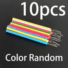 2/6/10pcs Colorful Plastic Long Handle Threaders - Cylindrical Needle Threaders, Suitable For Beading, Jewelry Making, Sewing Machines And Craft Projects - Convenient Threader Assistant For Seniors And Beginners - Random Colors, Durable DIY Accessories - Great For Mother's Day, Graduation, Christmas Stocking Stuffers