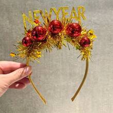 1pc2026 New Year Hair Clips - Happy New Year Party Headbands For New Year's Eve, Creative Photo Props