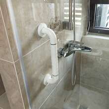 ANTSAY Barra de Seguridad para Baño 2 Piezas,30CM Pasamanos para Baño con Silicona Antideslizante,12 pulgadas Agarraderas para Baño con Círculo luminoso de Visión Nocturna para Baño y Escalera - Blanco - Ver 7