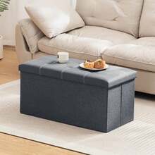 Multi functional storage box stool, suitable for soft cushioned chairs and stools in living rooms, bedrooms, and offices, with detachable storage platforms, space saving home decoration, modern design, sturdy construction, small space solution, (29.92*14.96in).