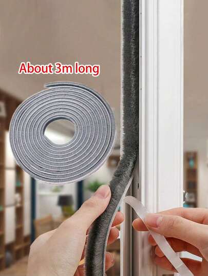 3M门窗密封条隔音刷密封条防风雨窗户缝隙泡沫填充物，自粘密封条窗户门挡风雨条隔音、防风、防尘