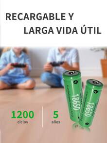1/2/4/6/8pcs Baterías recargables de litio 18650 3.7V - 1200mAh,Recargable,Alto Rendimiento Y Voltaje Estable Ideal Para Dron En Particular, Linterna, Juguete, Radio, Control Remoto, Alarma, Timbre De Puerta,batería de litio. - 18650 - Ver 7