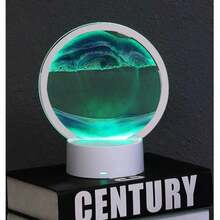 1 Stück LED Schreibtisch Sand Kunst Dekorationsobjekt, dynamische Sand Malerei Lampe, 3D dreidimensionale Nachtlicht und kreative Entspannungslampe (Schlafzimmer Nachttischlampe). Beleuchtungsfunktion: Mehrere Beleuchtungseffekte können über Berührungssteuerung umgeschaltet werden. - Verschiedenfarbig - Übersicht 10
