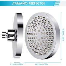 AUTOWT Ducha de Lluvia de Alta Presión, Cabezal de Ducha de ABS para Baño, Iseño de Cromo Moderno y Lujoso Instalación Sencilla sin Herramientas Ángulos Ajustables Regaderas Fijas(6 Inch) - 6 pulgadas-Dorado - Ver 11