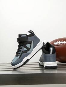 1 Paar Kinder High-Top Sneaker, Indoor/Outdoor Lässig Laufschuhe, leicht, atmungsaktiv, bequem, Schülerstil Jungen & Mädchen Schuhe - Grau - Übersicht 9