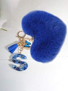 Chaveiro com Letra de A a Z, Chaveiro de Resina com Coração Azul e Bola de Pelúcia Azul, Design de Coração, Pingente de Corrente, Decoração Pendente para Mochila, Decoração Pendente para Carro, Presente para Mulheres e Meninas, Presente do Dia dos Namorados, Pingente de Bolsa, Natal, Presente de Festa de Halloween, Leve e Durável - Ideal para Mulheres e Meninas, Transporte, Estudo, Férias, Piquenique, Camping, Atividades na Praia - Presente Perfeito para Dia das Mães, Amizade, Aniversário - Multicolorido - Visão 21
